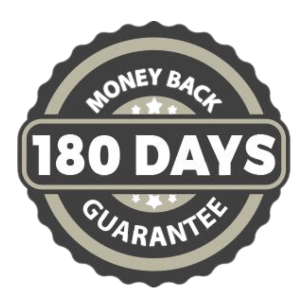 180 day money back guarantee